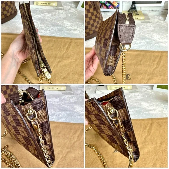 Louis Vuitton Marais Bucket Bag PM Damier Ebene & pouch crossbody wristlet NICE! - Picture 14 of 16